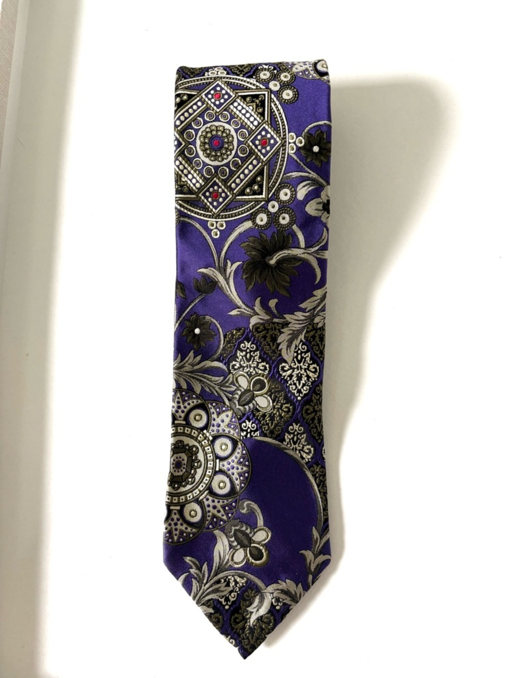 Seven Fold by Robert Talbot Purple Medallion Paisley Men's Silk Tie NEW